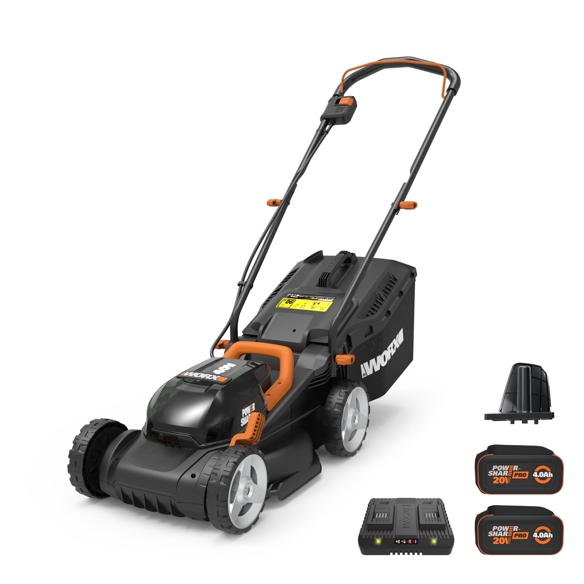WORX WG779 compact 14-inch deck enables easy mowing in tight spaces.