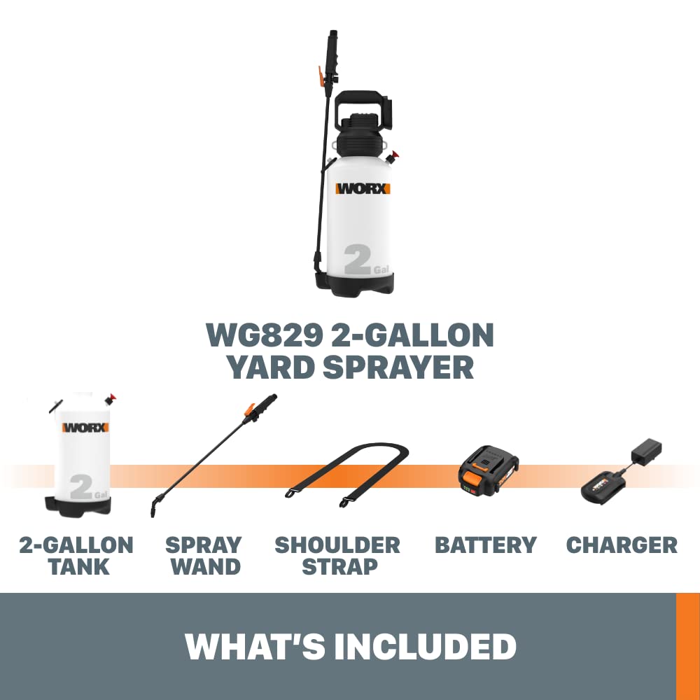 WORX WG829 shoulder strap storage for comfortable extended spraying