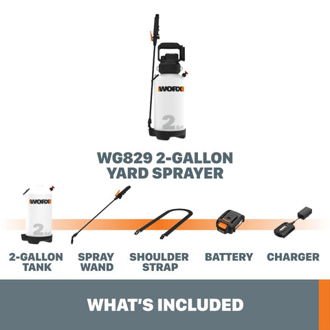 WORX WG829 shoulder strap storage for comfortable extended spraying