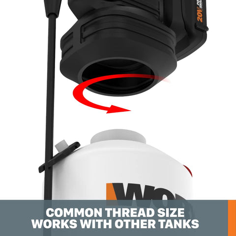 WORX WG829 variable spray nozzle for adjustable, precise spraying
