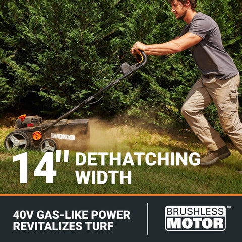WG855 dethatcher reel with 24 metal tines lifting thatch efficiently