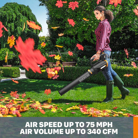 WORX WG928 trimmer-edger in action shows 12-inch cutting diameter for wide passes