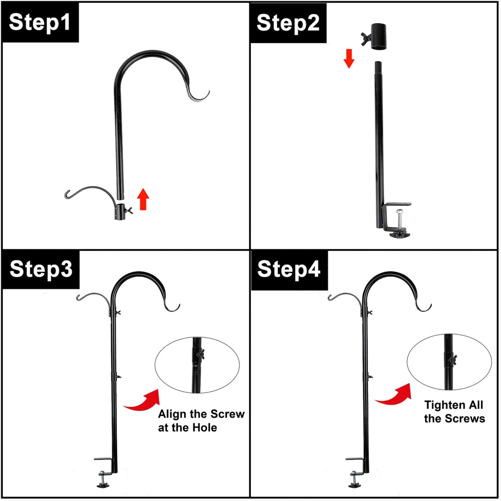 WOSIBO deck hook clamp installation on rails without tools