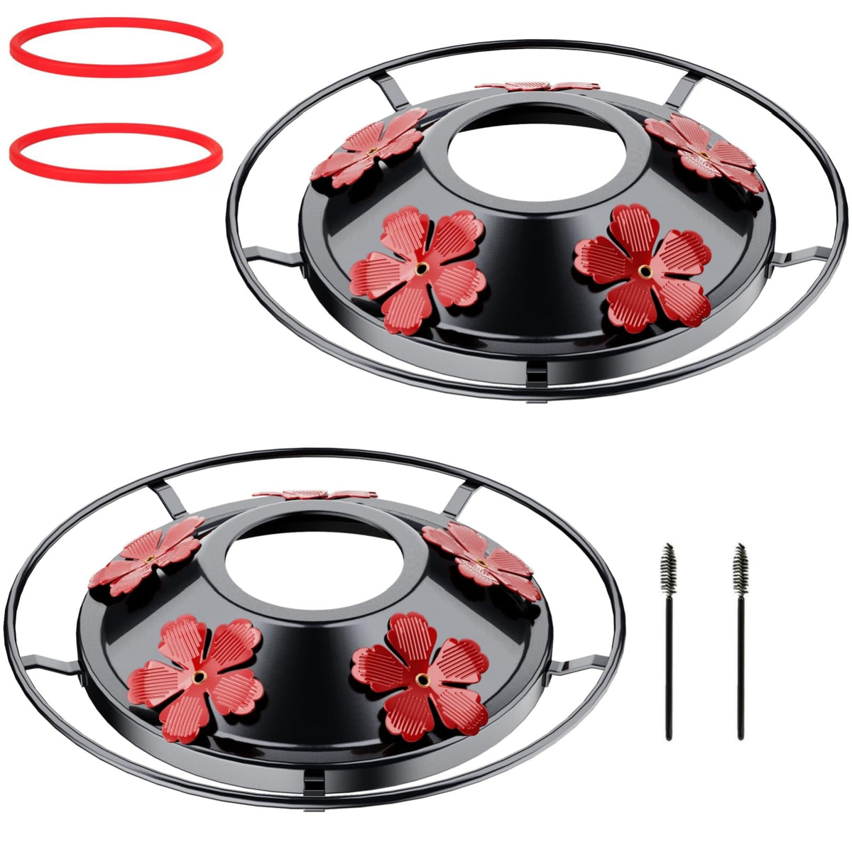 WOSIBO hummingbird feeder bottom base with large metal cover for secure, leak-resistant nectar.
