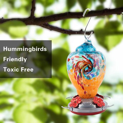WOSIBO hummingbird feeder hanging with metal hook for versatile placement