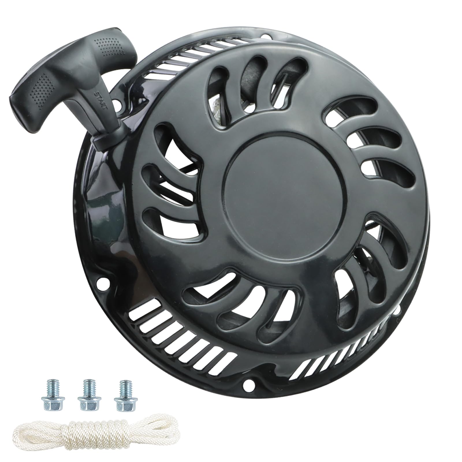 WOTIAN recoil pull start front view showing durable metal shell for long-lasting use
