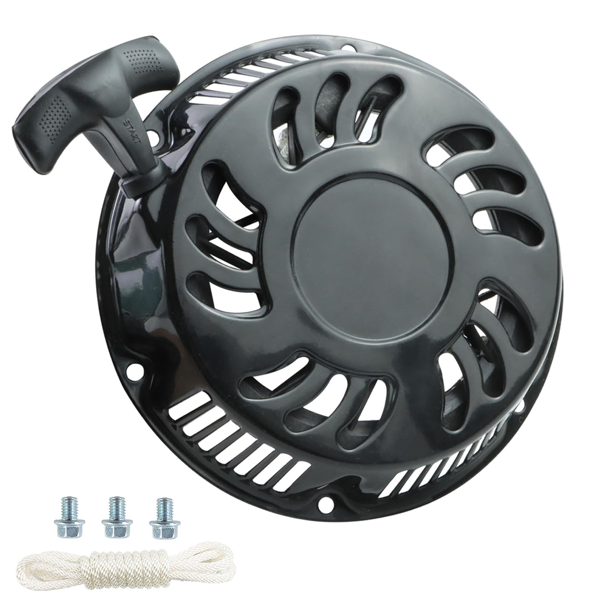 WOTIAN recoil pull start front view showing durable metal shell for long-lasting use