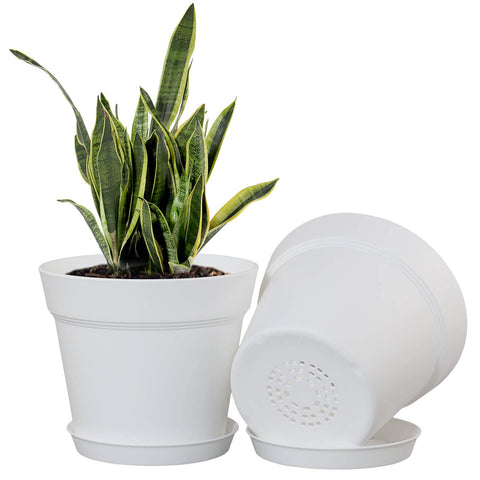 WOUSIWER 6-inch pot trays protect surfaces from runoff