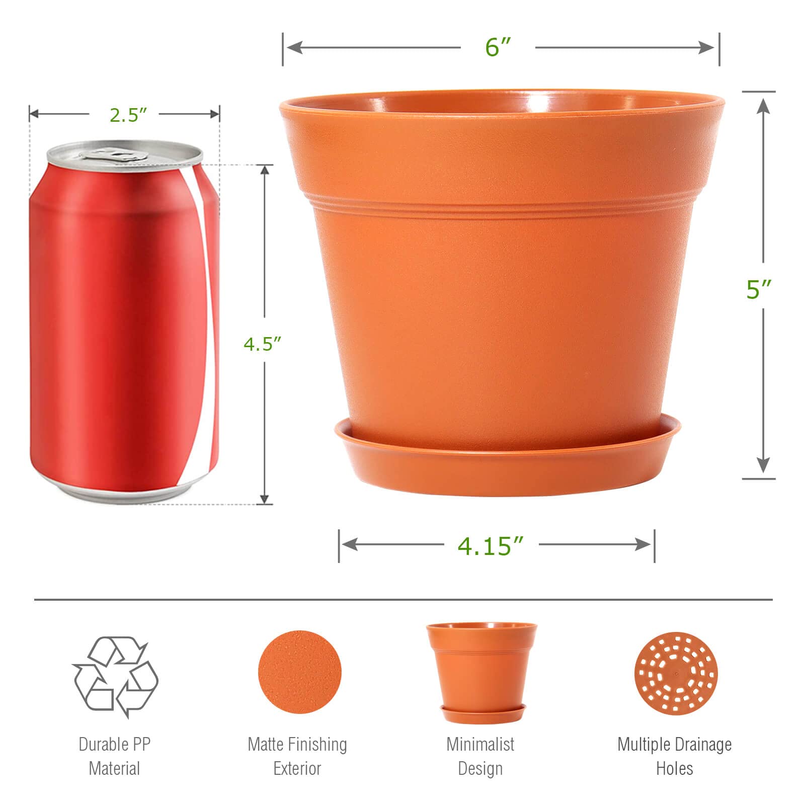 WOUSIWER 16-pack includes matching trays to catch excess water and protect surfaces.