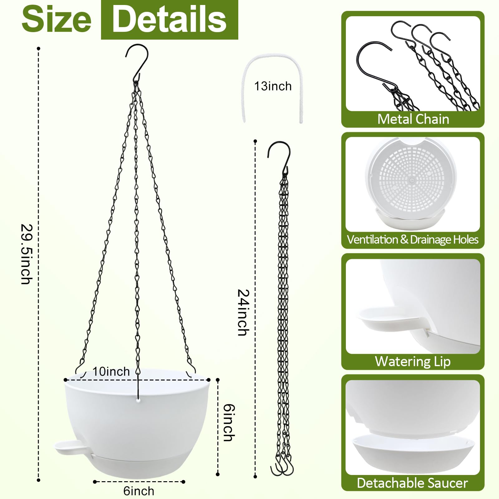 WOUSIWER cotton-rope-wick system provides steady hydration for thriving plants.