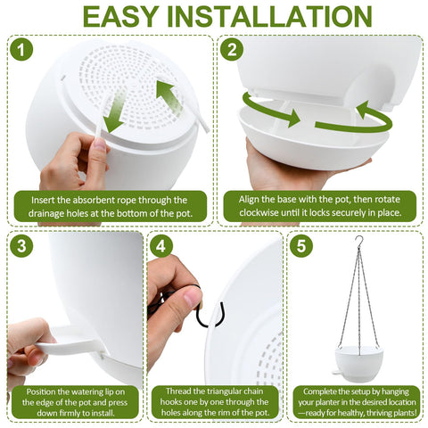 WOUSIWER white finish complements ferns, herbs, and trailing vines.