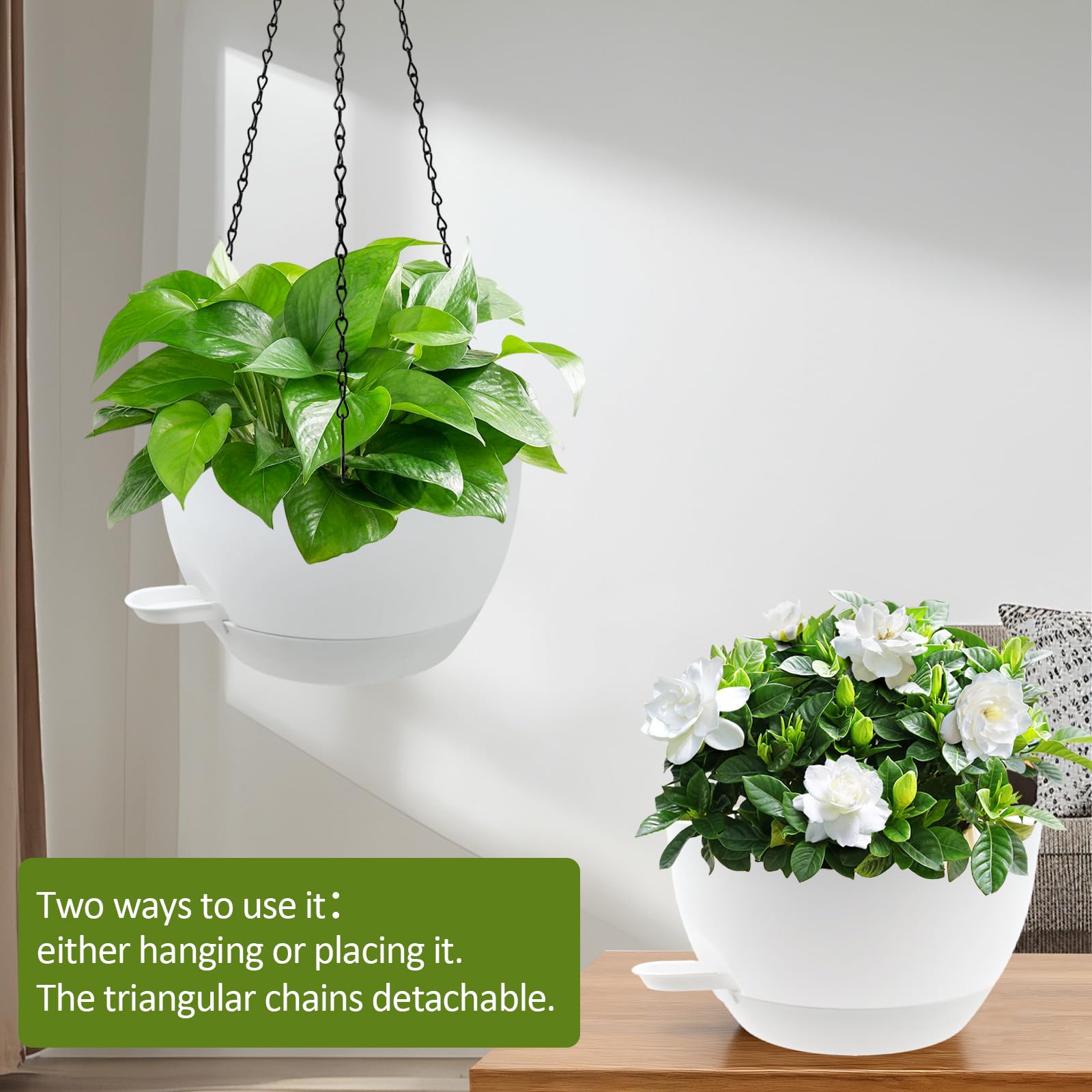 WOUSIWER reservoir-tray removable bottom supports up to 14 days of moisture.