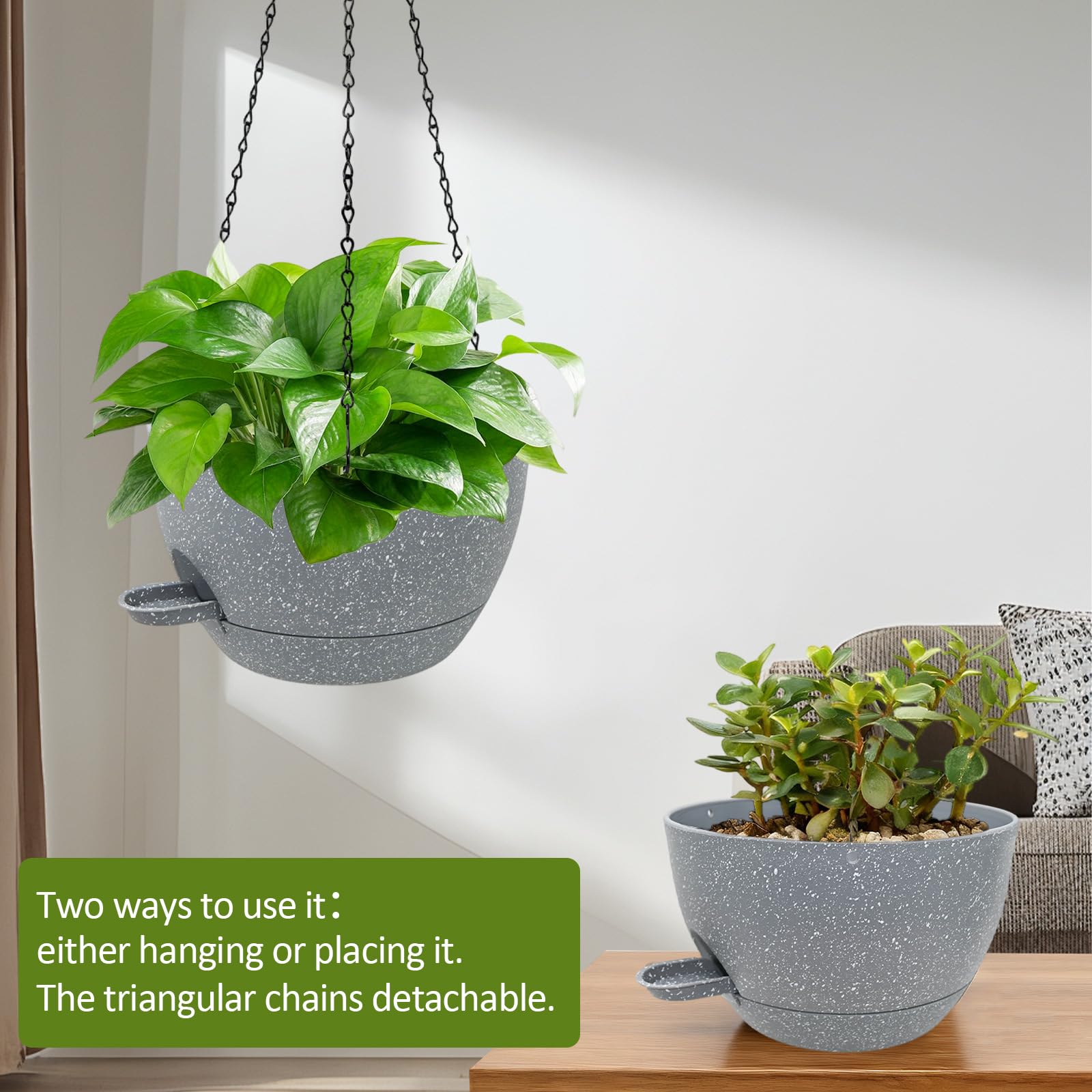 WOUSIWER reservoir tray showing long-lasting moisture storage for plant care