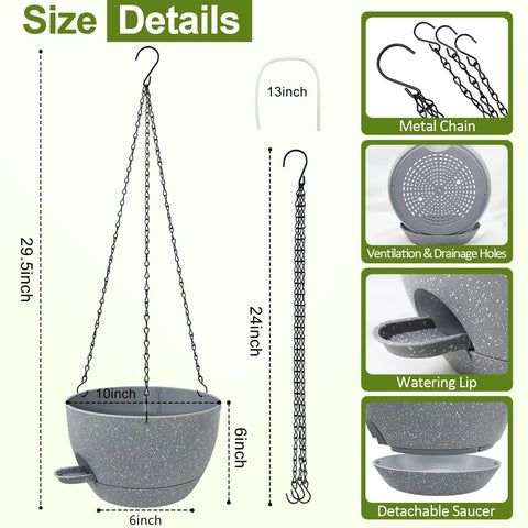 Durable triangle chain and hook on WOUSIWER planter for stable hanging