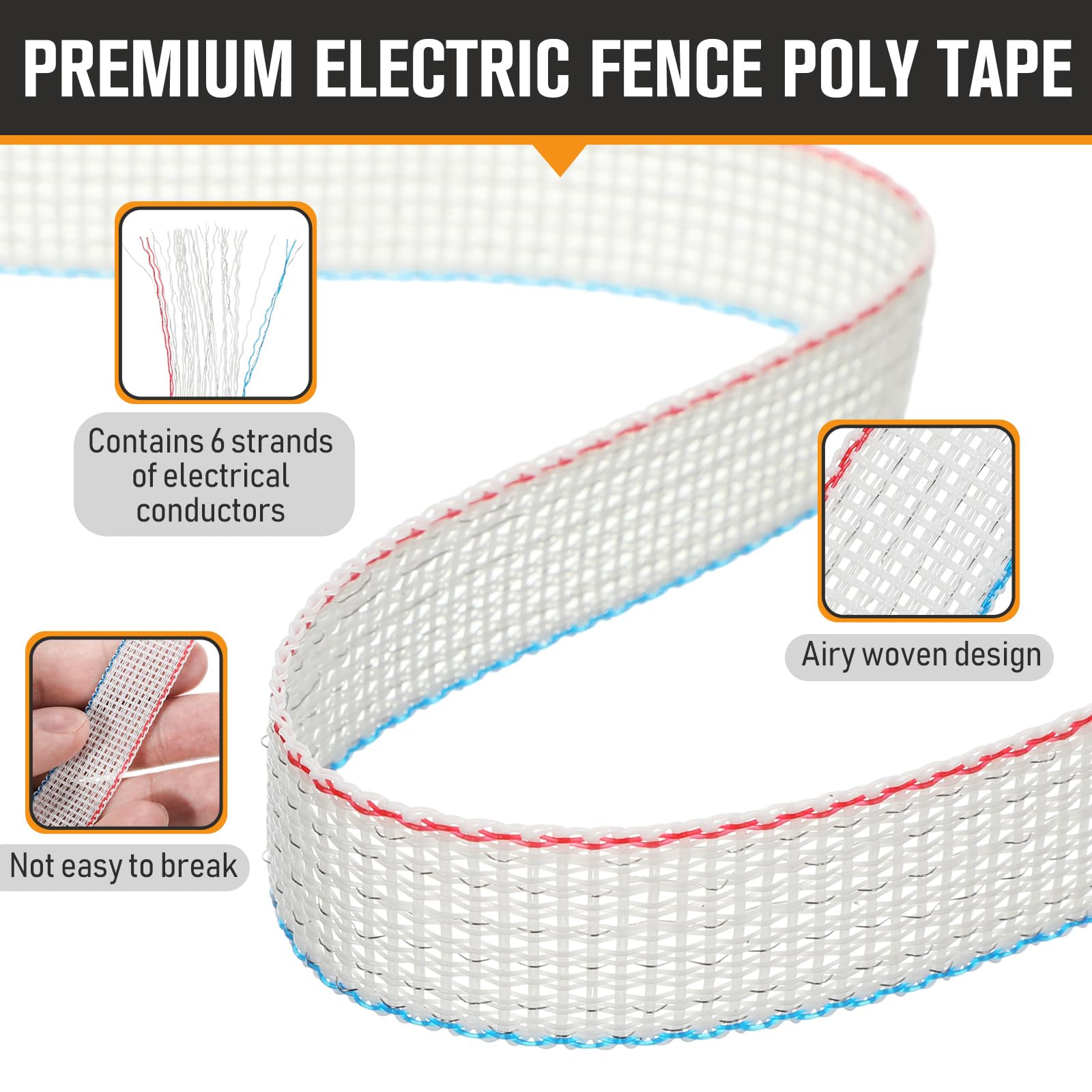 Wowangce high-visibility fence tape enhances safety for grazing animals.