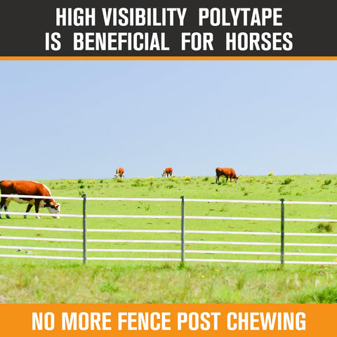 Portable fencing setup with Wowangce tape showing quick rewind and reuse