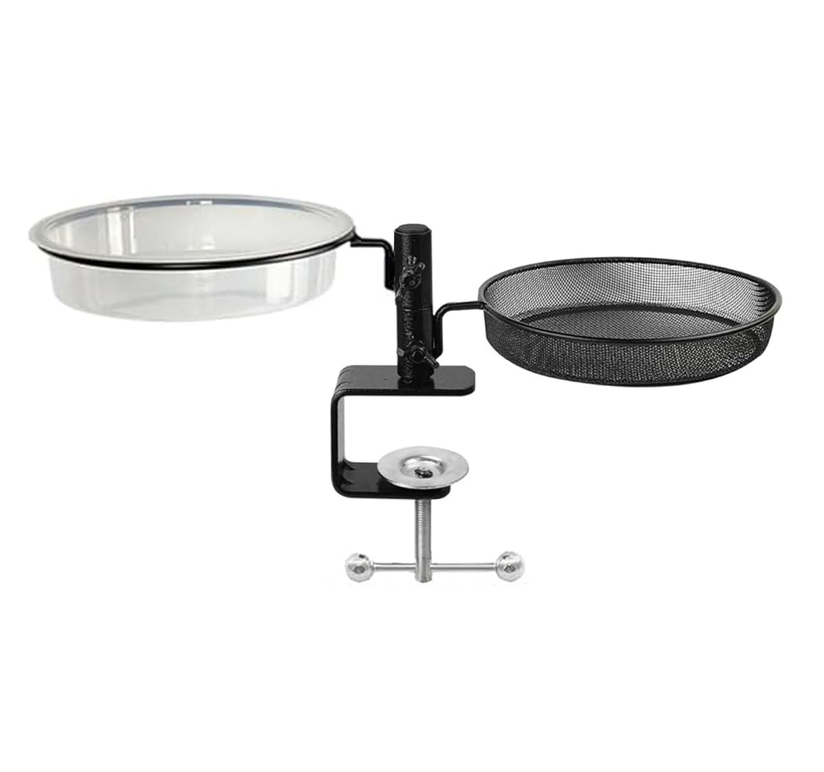 WOWARE deck bird feeder and bath with clamp assembly for secure fence mounting