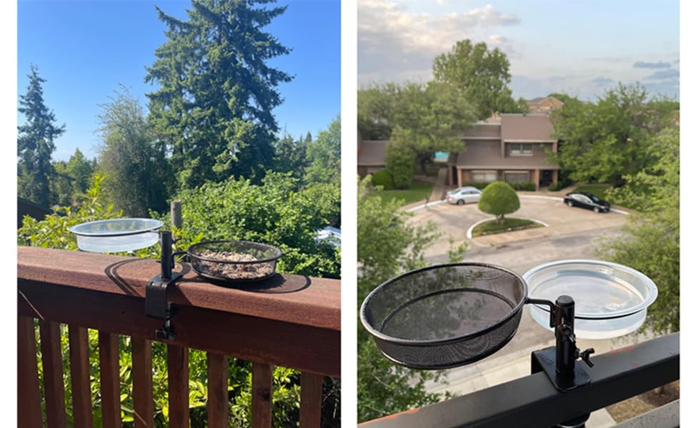 WOWARE deck bird feeder clear water bowl view for monitoring water level
