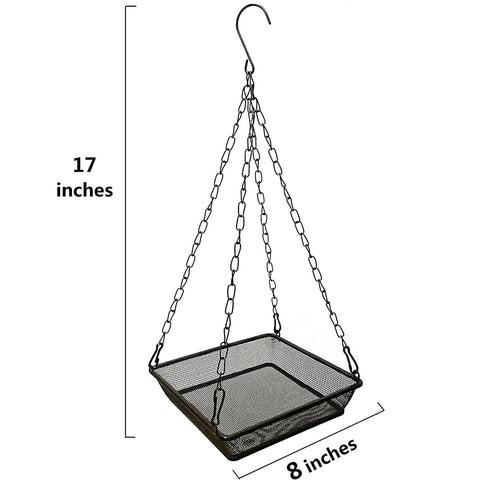 WOWARE metal bird feeder tray with rust-free mesh for durable outdoor use