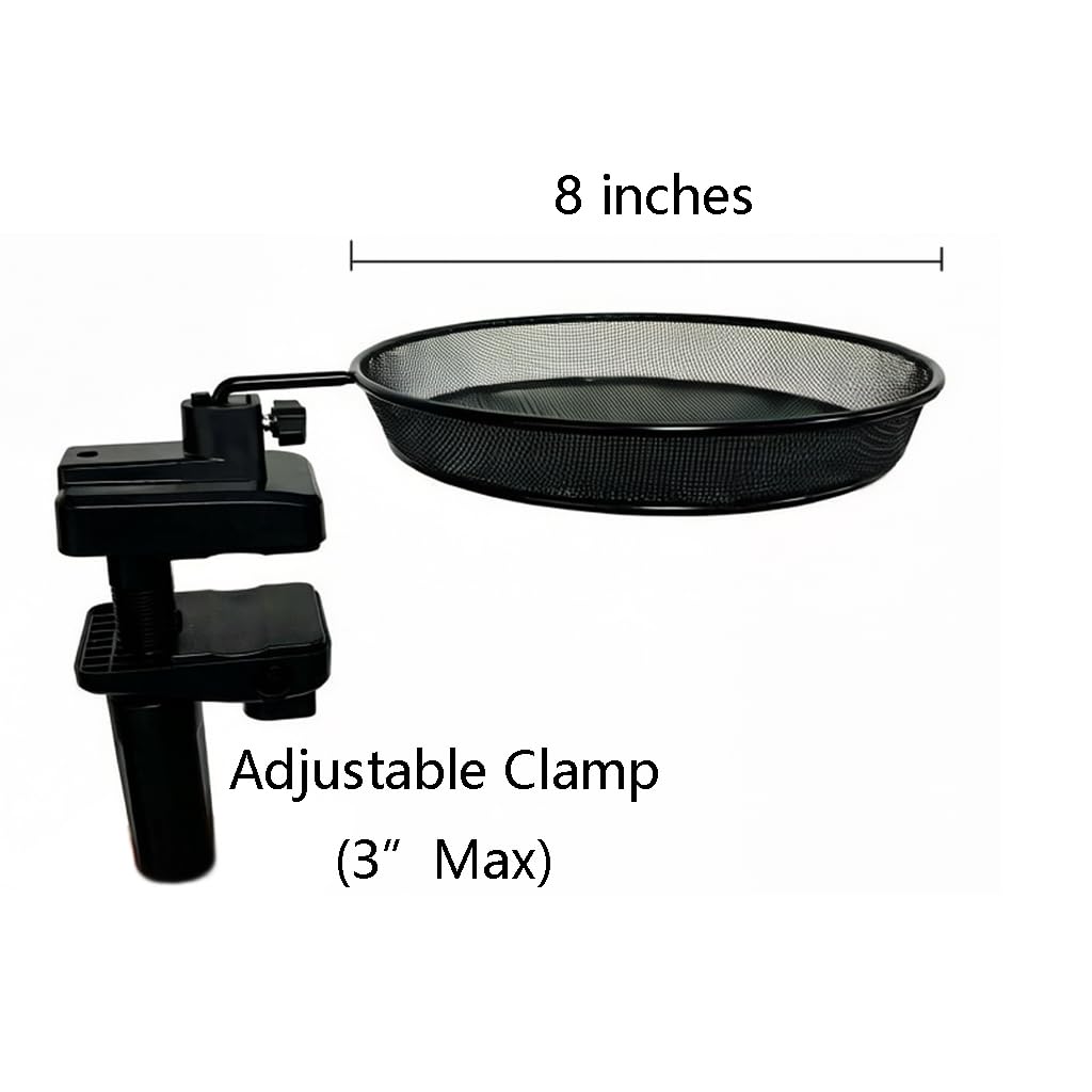 WOWARE pole-mount bird feeder 8in tray enables porch wildlife viewing