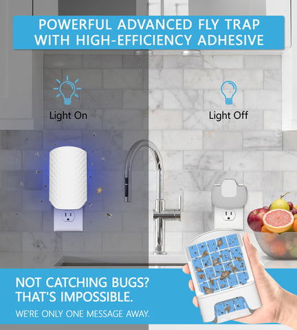 WowCatch Flying Insect Trap indoor device rear view with compact base.