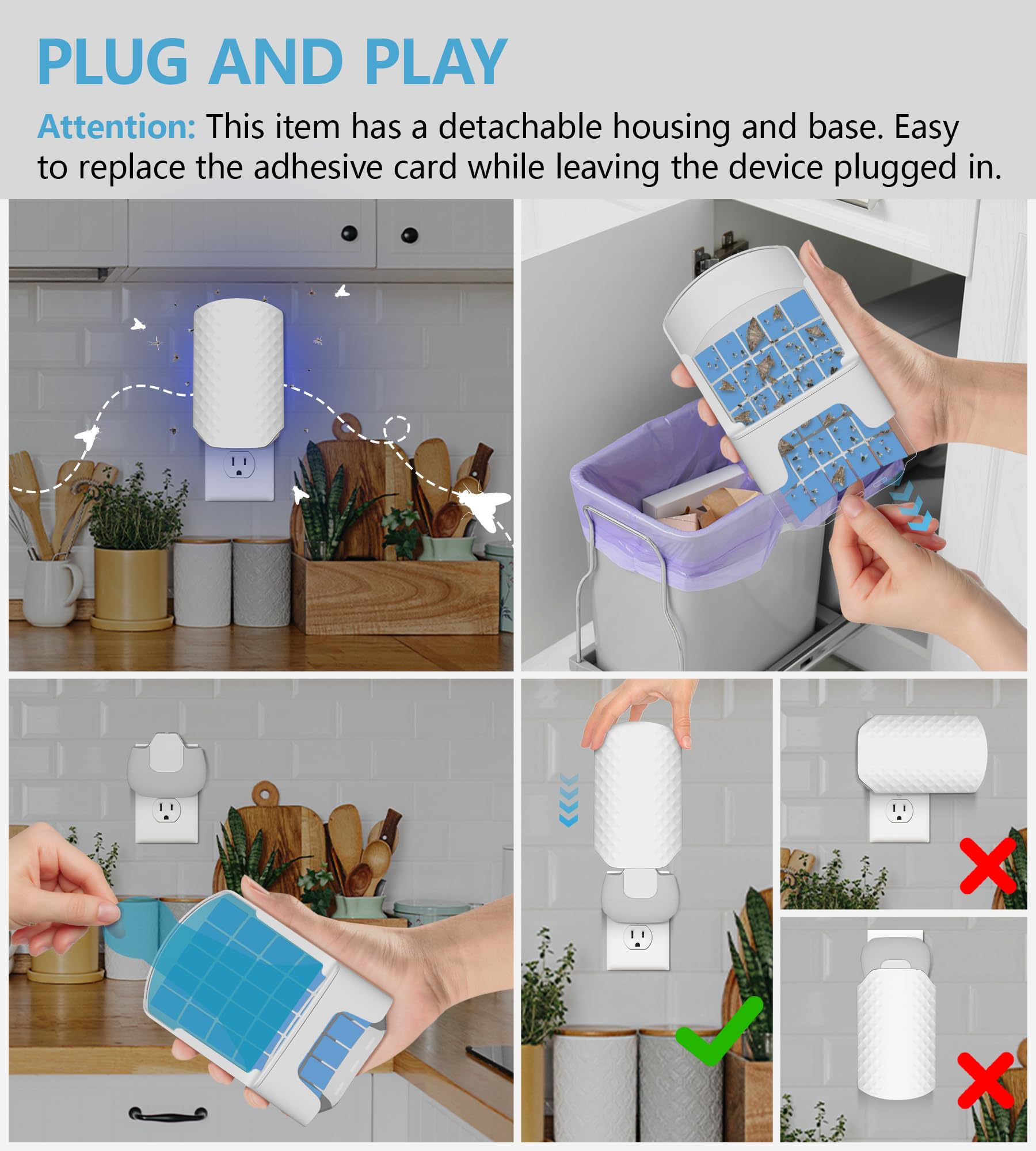 Refill cards for WowCatch trap with blue grid pattern for better visibility.