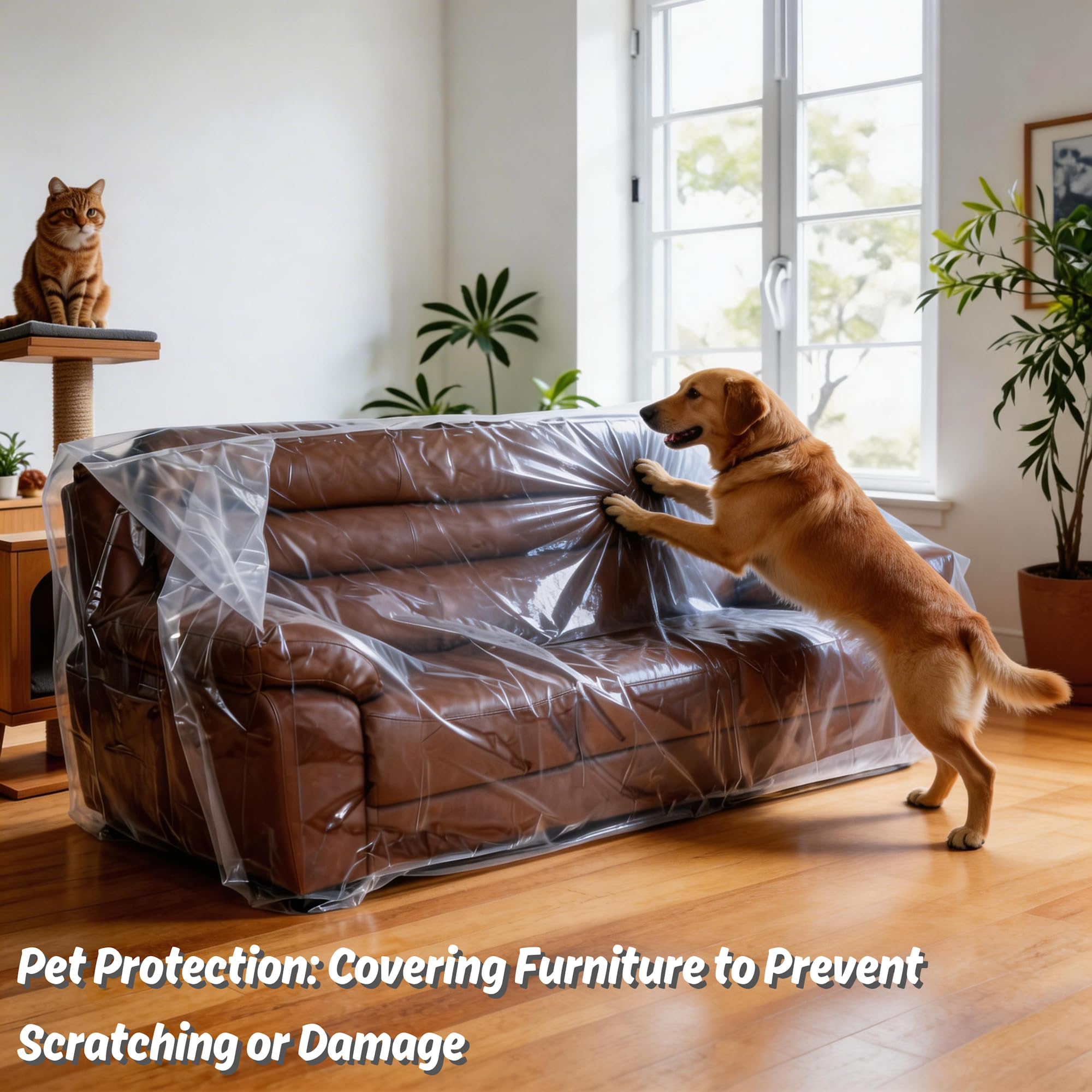 Wowfit bag shows 92x42 inch footprint for wide sofa coverage.