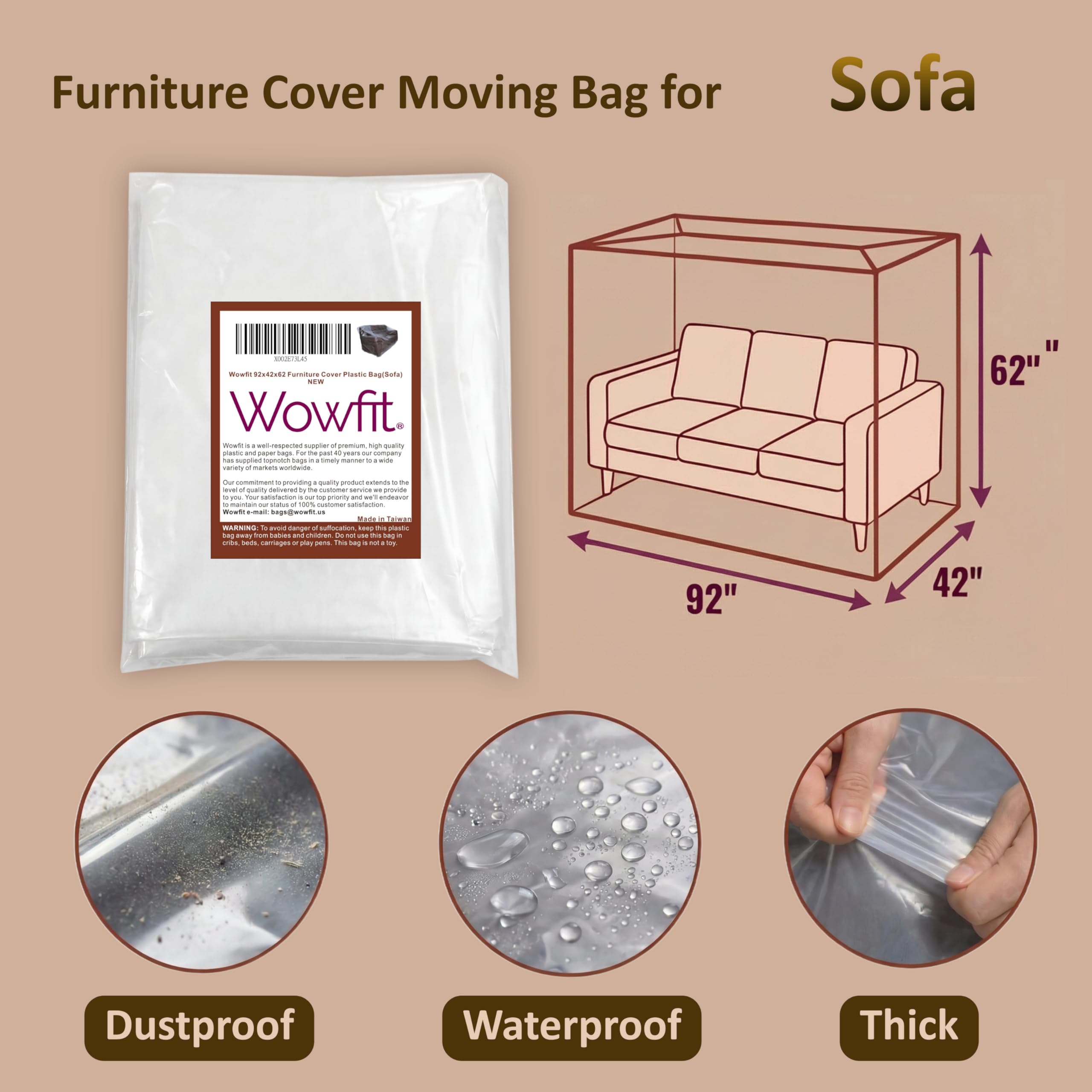 Wowfit bag over boxes, keeping contents clean during transport.