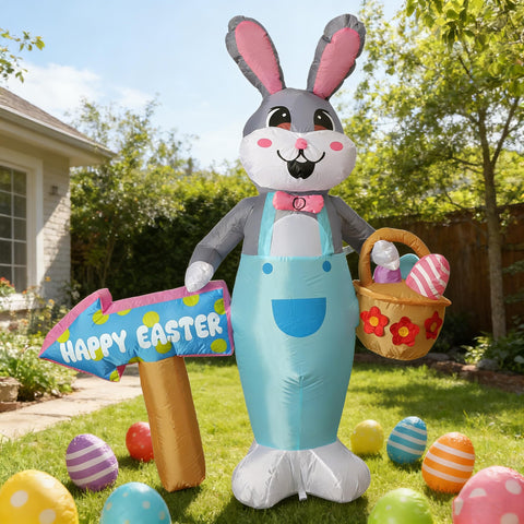 WOWIN Easter Bunny inflatable boosts curb appeal with a towering yard presence.