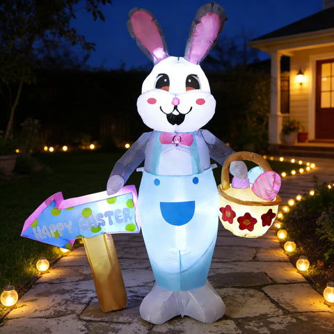 WOWIN Easter Bunny LED lights illuminate the display for day and night visibility.