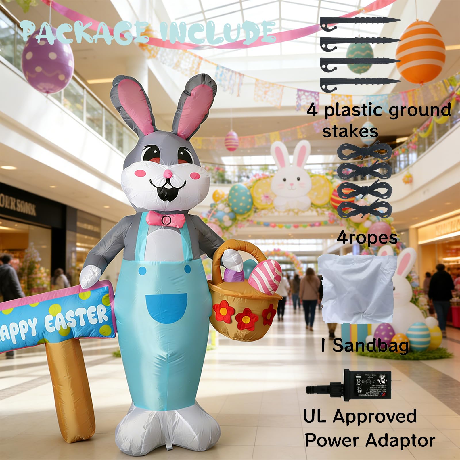 WOWIN egg basket decoration adds colorful accents to the display.