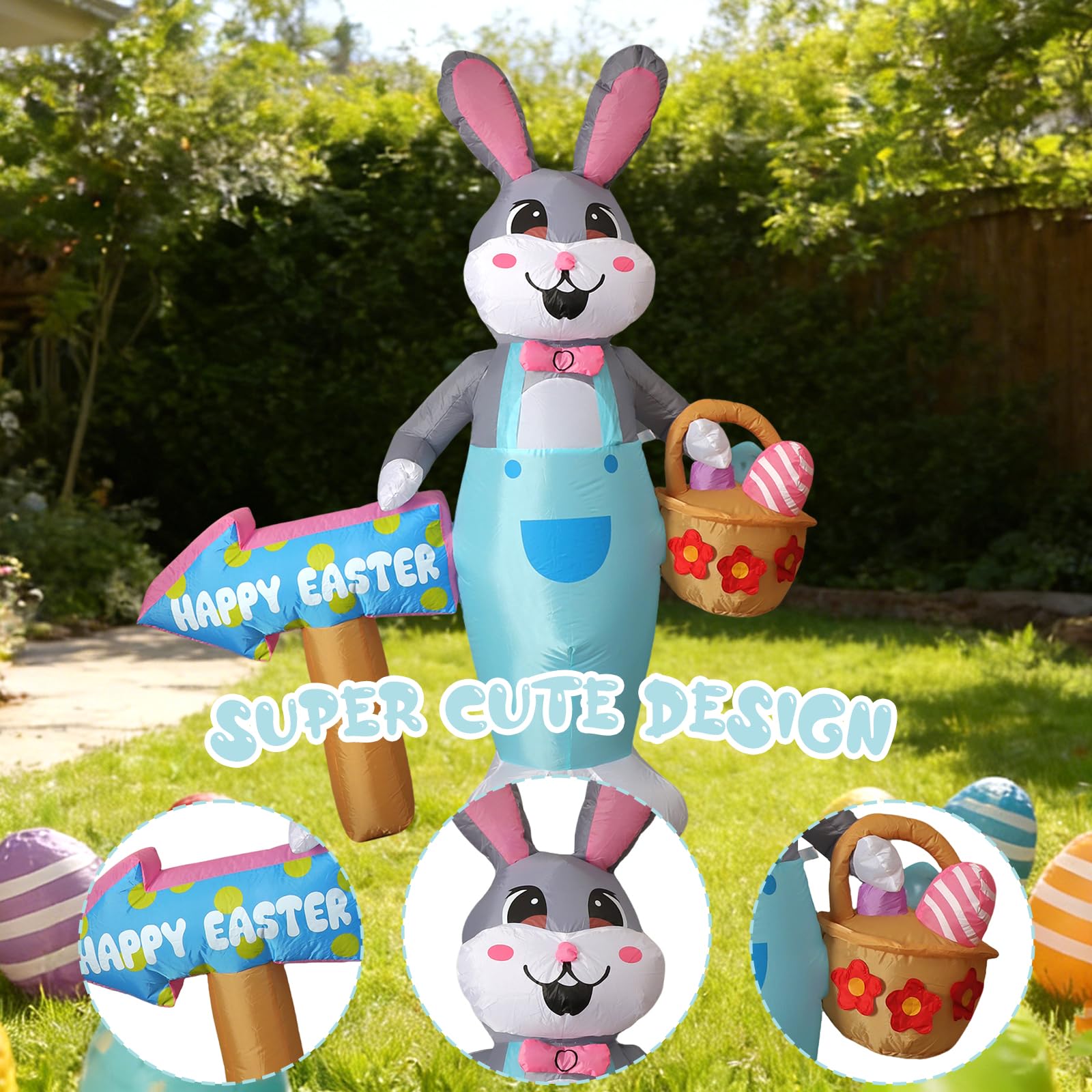 WOWIN Happy Easter sign highlights a cheerful message in your garden.