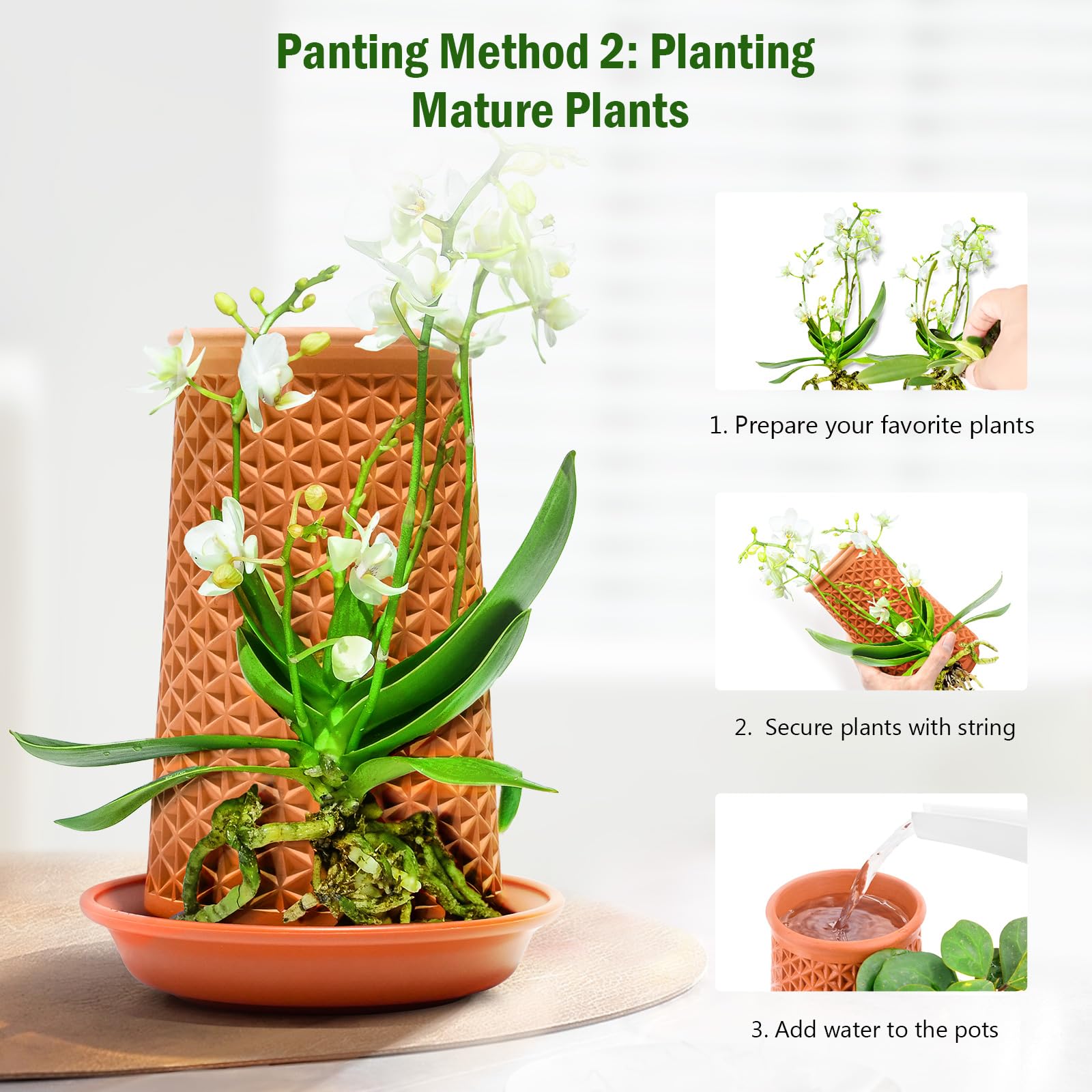 WOWMVP seed-friendly hydroponic pot ideal for moss or chia seeds.