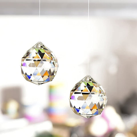 wowoda 20mm crystal prism hanging rainbow in garden and indoor spaces.