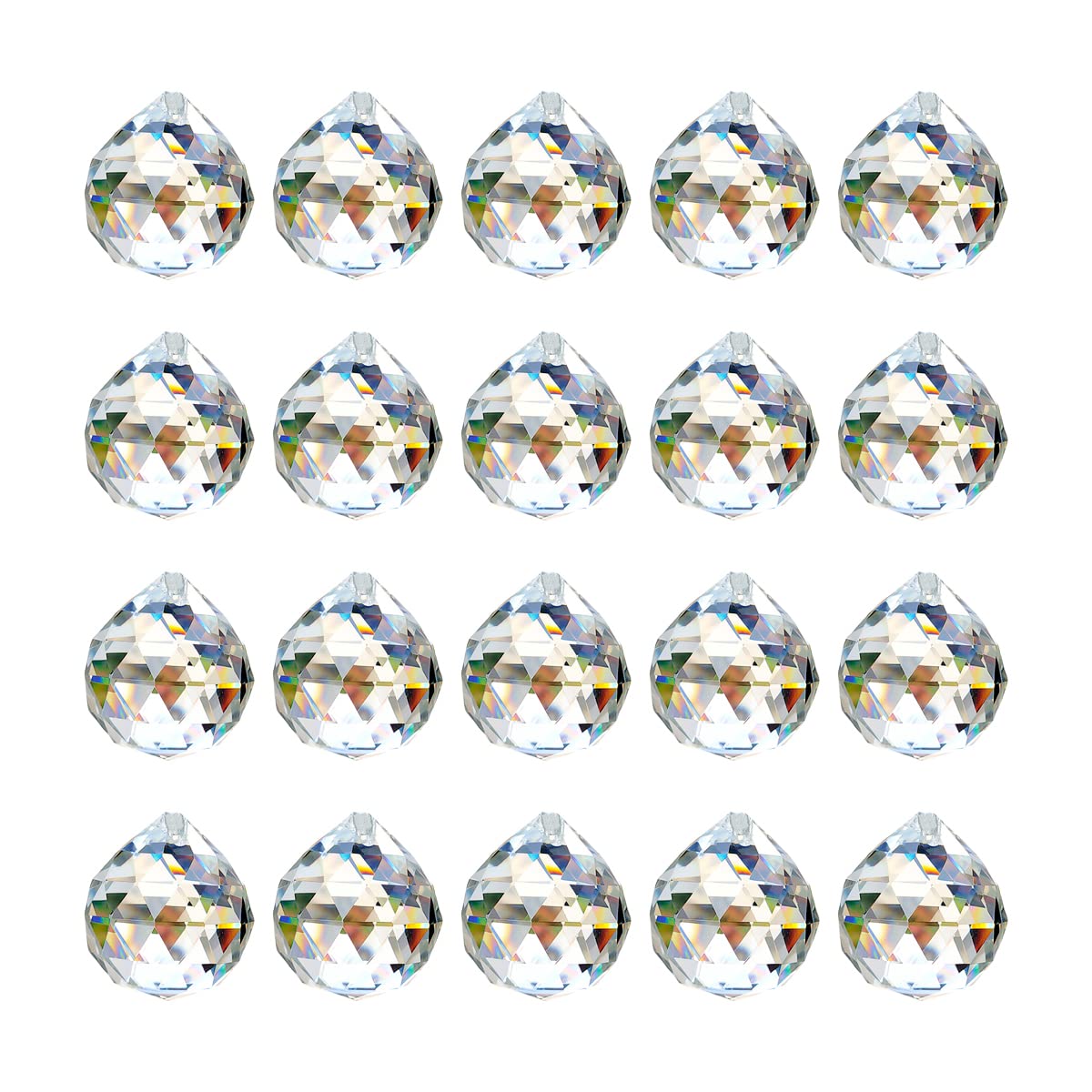 wowoda clear crystal ball 20mm front view for window rainbow formation.