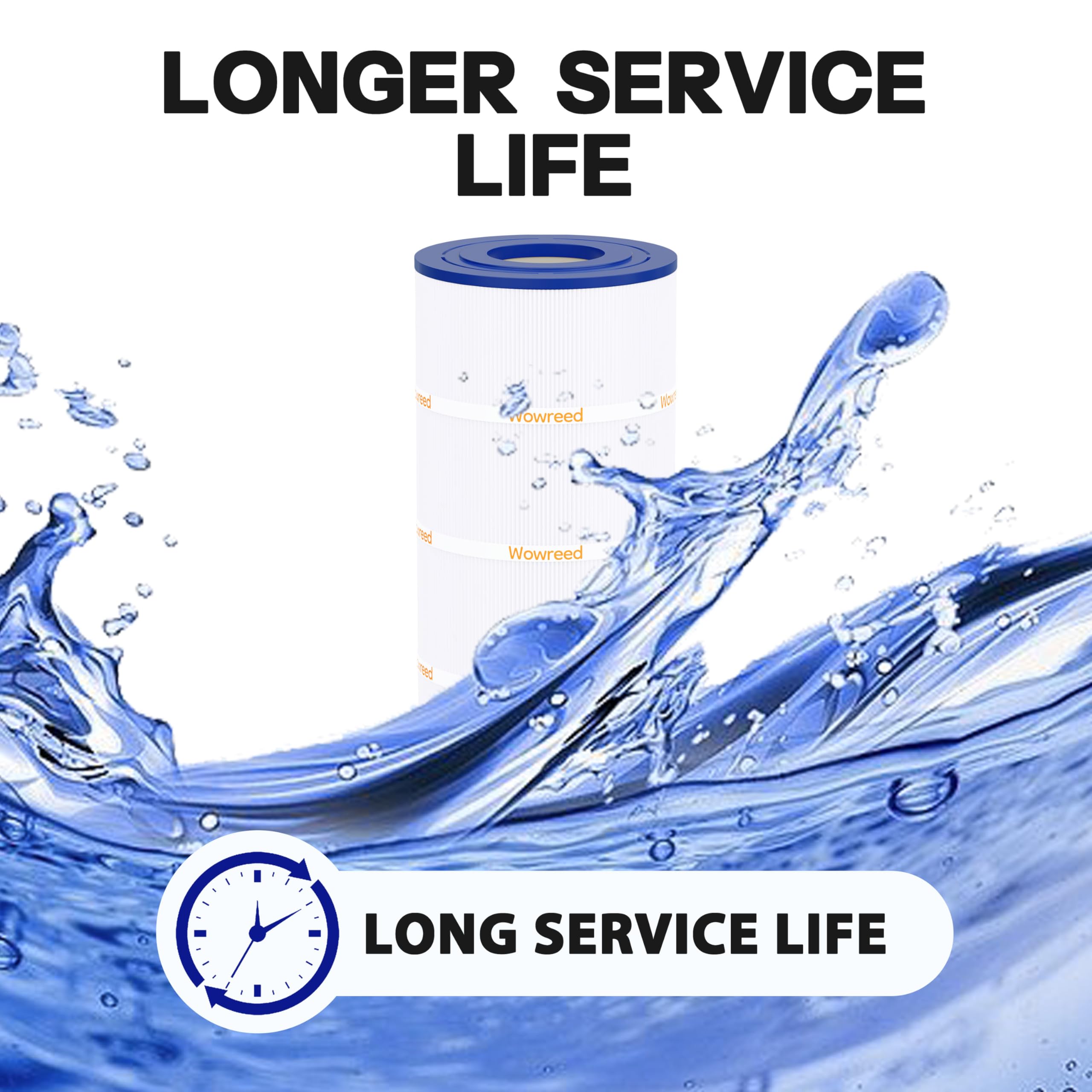 Wowreed easy-clean image suggests washing every 2–6 weeks for optimal performance