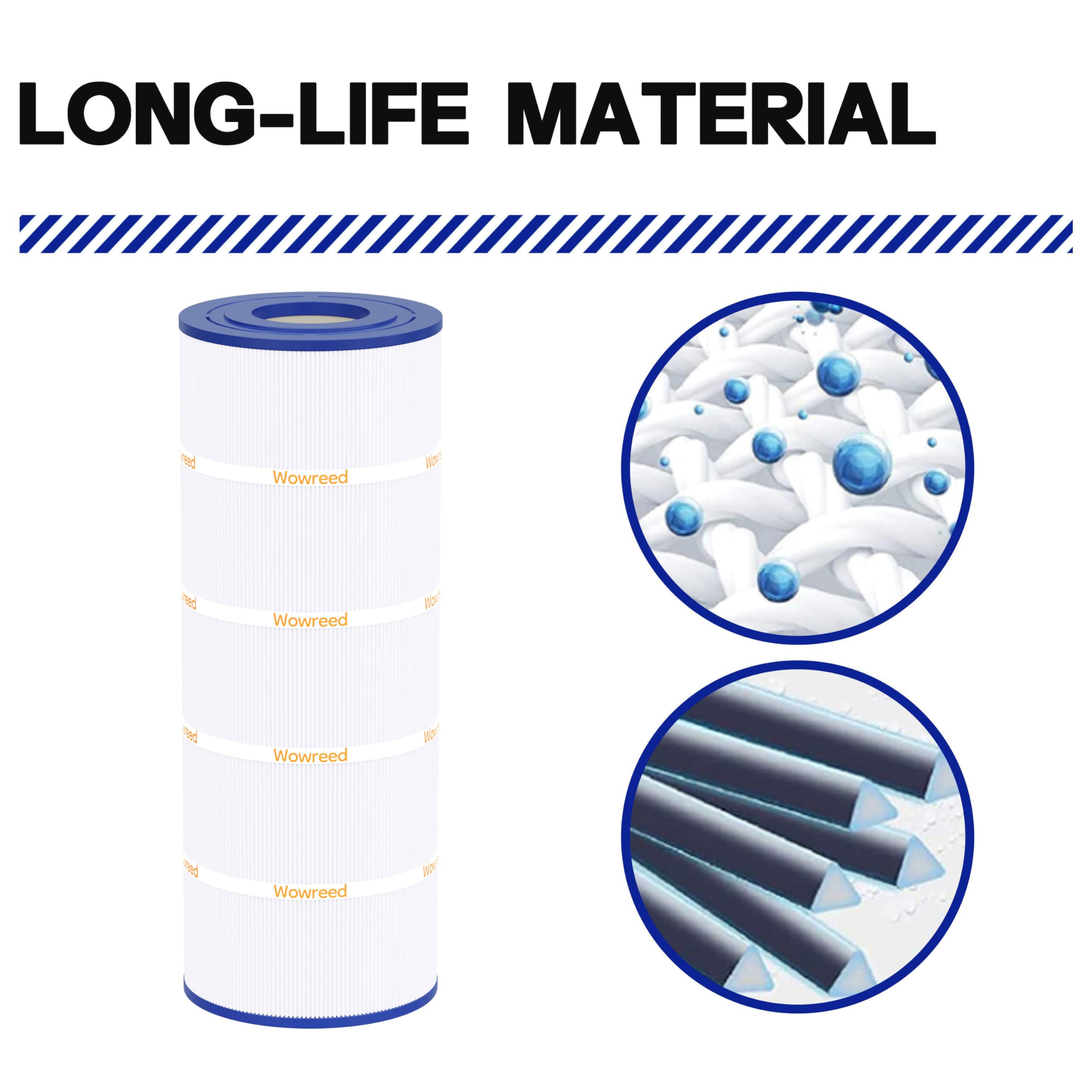 Wowreed filter features solid end caps for durable, reusable performance.