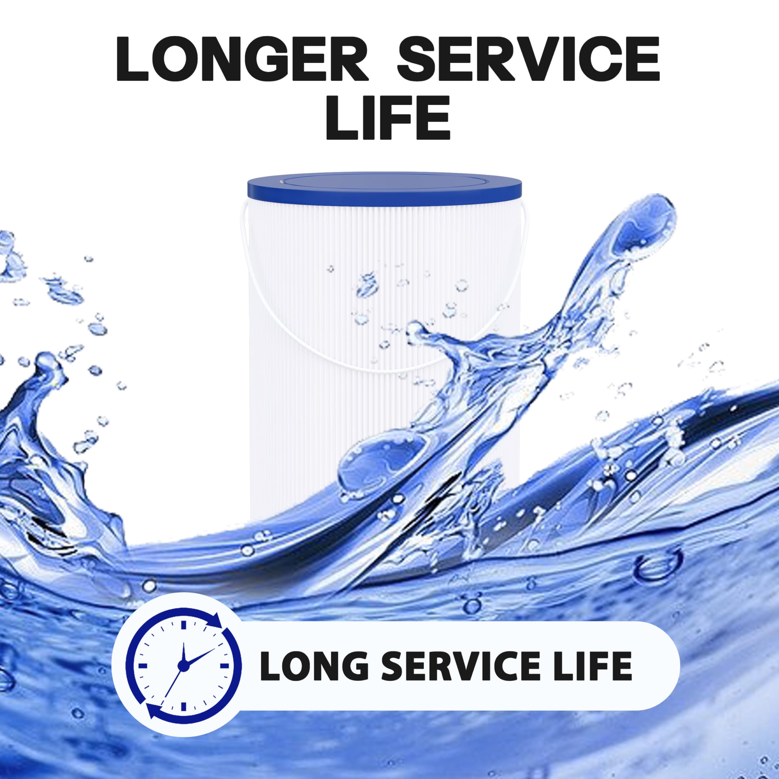 Wowreed spa filter material close-up indicates easy cleaning capability.