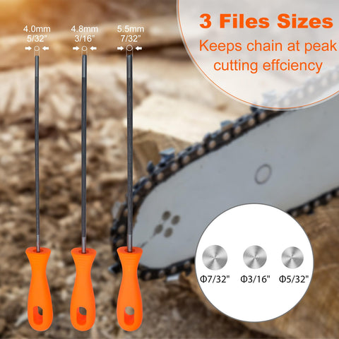 Wozoohyi chainsaw file 7/32 inch delivers smooth sharpening and longer life.