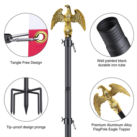 Wphold deep-ground prongs for stable installation on clay soil
