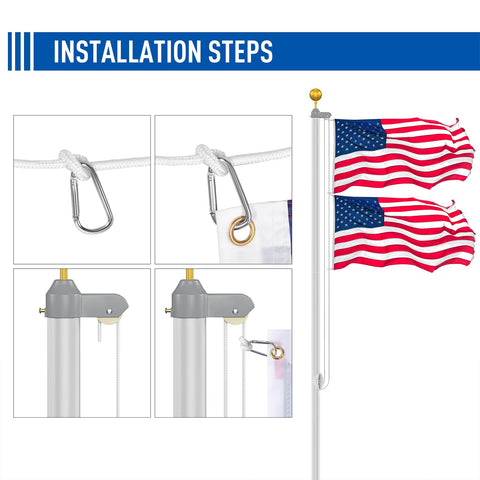 Wphold flag pole in-ground installation showing secure anchoring.