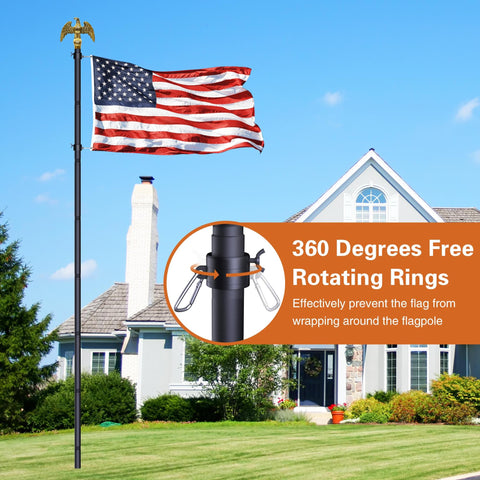 Wphold rotating 360° rings prevent flag tangling in wind