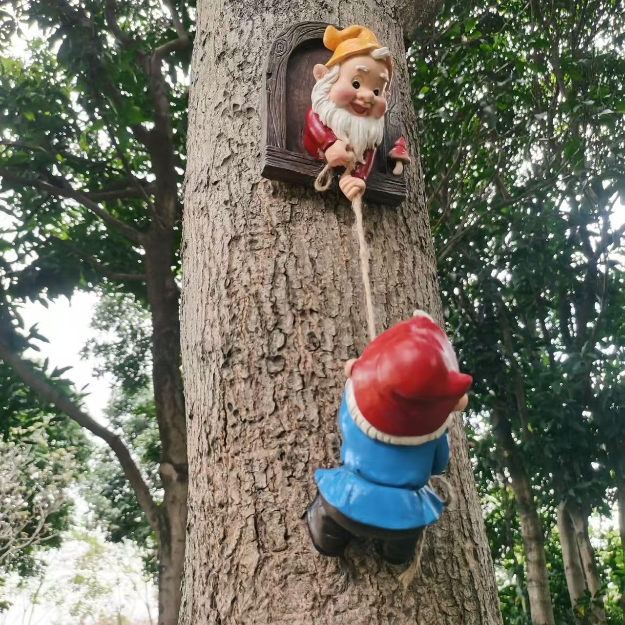 WPJFMXZ hand-painted gnome detail brings lifelike charm to outdoor walls.