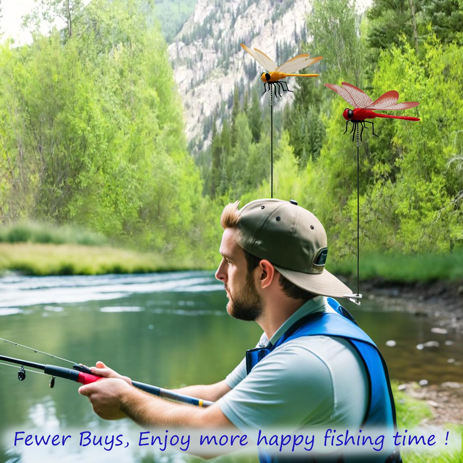 WPPOWER easy clip-on dragonfly decoration attaches to plants fences or bags.