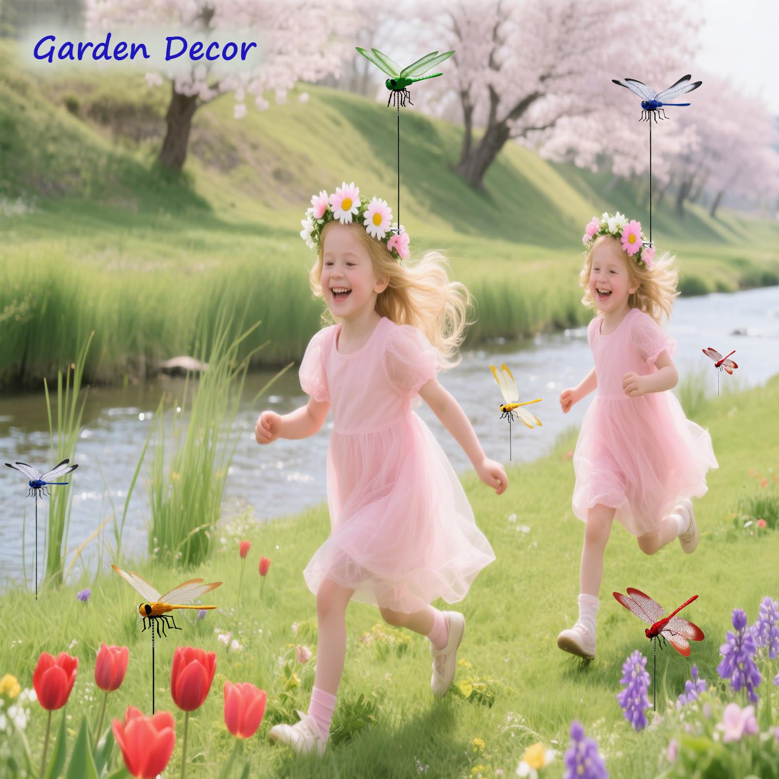 WPPOWER waterproof dragonfly garden stake stands up to weather for lasting yard accents.