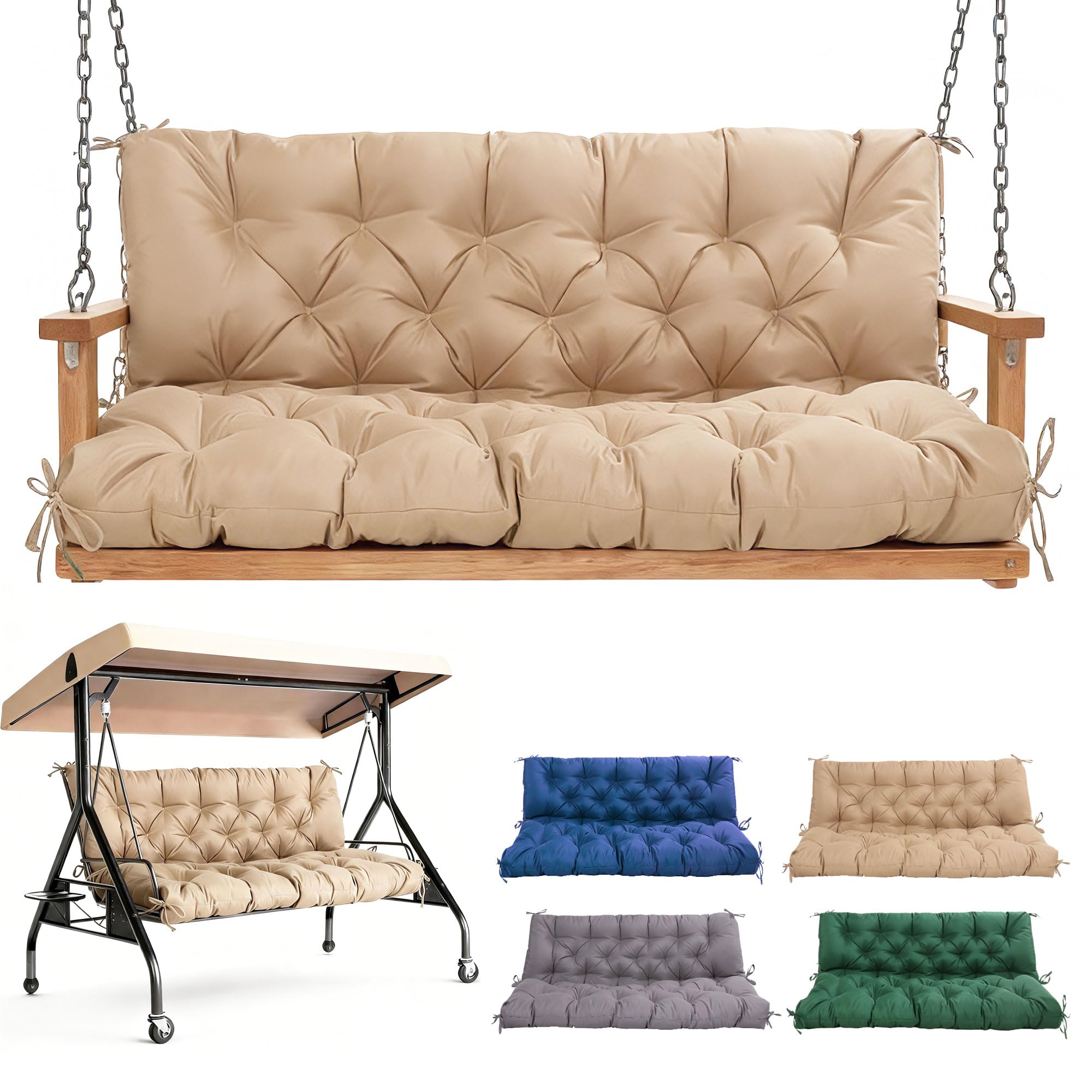 WQlittuK porch swing cushion 60-inch offers comfortable outdoor seating.
