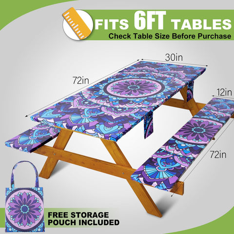 Wrakus bench covers 72x12 with snug elastic fit for stable outdoor seating
