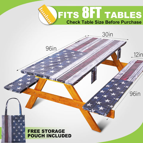 Wrakus bench covers 96x12 guard seats against stains during picnics.