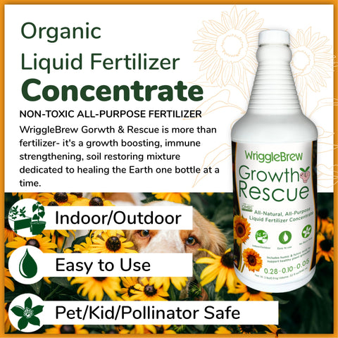 WriggleBrew four‑ounce concentrate measure illustrating simple mixing for efficient feeding