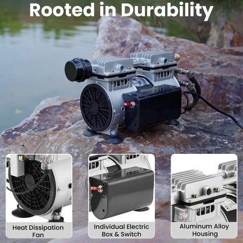 WRSTER-TECH aerator delivers 5.2 CFM to boost underwater oxygenation